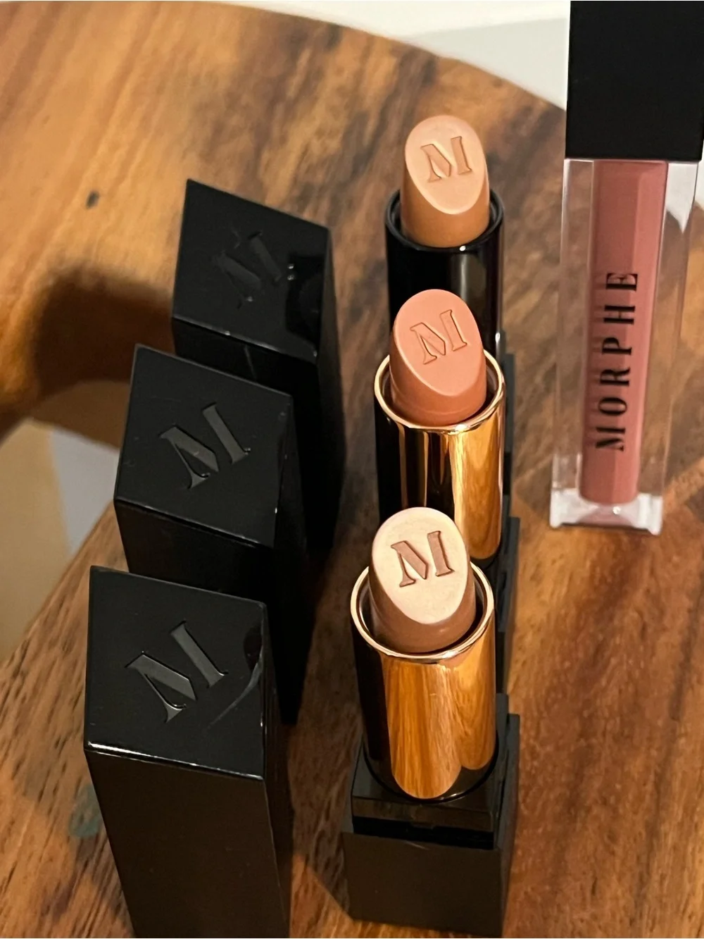 Morphe Nude Lipstick & Liquid Lipgloss Duo - Beige & Warm Brown Tones